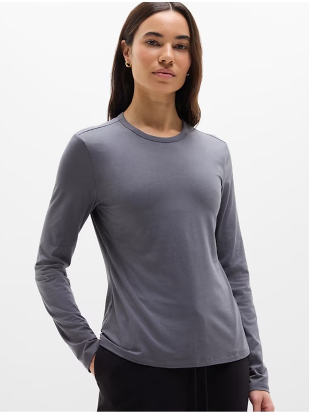 Athleta Slate Gray Long Sleeve Crewneck Top Women’s Size S